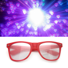 Load image into Gallery viewer, LongKeeper Love Glasses Special Effect Rectangle Shaped Glasses Watch The Lights Change Heart Shape Night Colorful Party Supply
