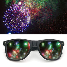 Load image into Gallery viewer, LongKeeper Love Glasses Special Effect Rectangle Shaped Glasses Watch The Lights Change Heart Shape Night Colorful Party Supply