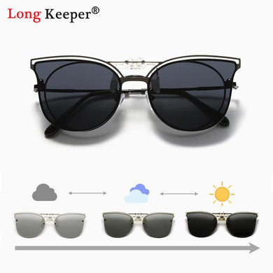 LongKeeper Men Polarized Clip-On Sunglasses Flip Up Women Rimless Photochromic Clip On Glasses Outdoor for Driving Fishing Uv