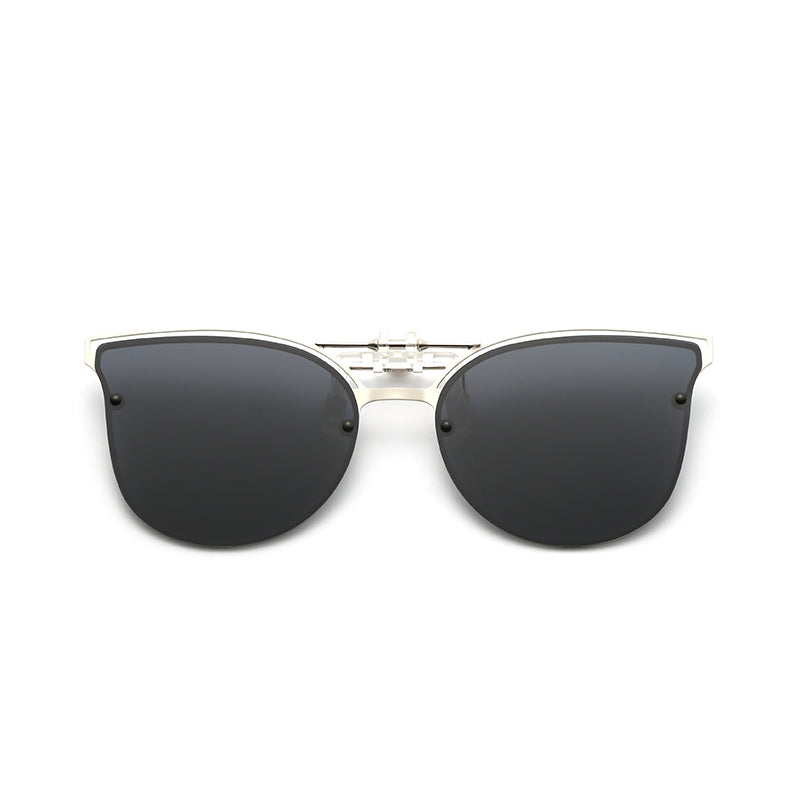 LongKeeper Men Polarized Clip-On Sunglasses Flip Up Women Rimless Photochromic Clip On Glasses Outdoor for Driving Fishing Uv