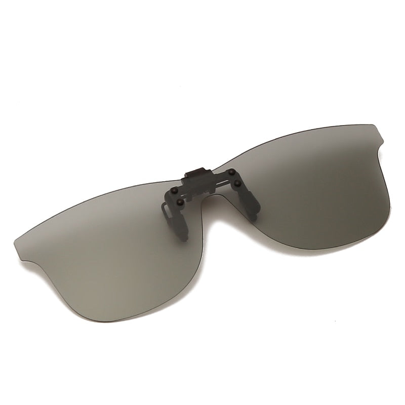 LongKeeper Men Polarized Clip-on Sunglasses Flip Up Rimless Sunglasses Photochromic Clip On Sun Glasses For Driving Fishing UV