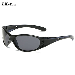 LongKeeper Oval Sunglasses Kids Cute UV Protection Red Black Glasses For Boys Girls Trend Sport Eyewear Oculos De Sol