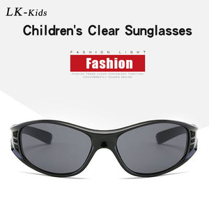 LongKeeper Oval Sunglasses Kids Cute UV Protection Red Black Glasses For Boys Girls Trend Sport Eyewear Oculos De Sol
