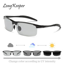 Load image into Gallery viewer, LongKeeper Photochromic Sunglasses Men Polarized Day Night DrivingGlasses Goggles Anti-Glare Semi-Rimless Chameleon Gafas de sol