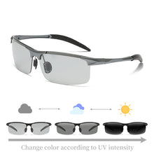 Load image into Gallery viewer, LongKeeper Photochromic Sunglasses Men Polarized Day Night DrivingGlasses Goggles Anti-Glare Semi-Rimless Chameleon Gafas de sol