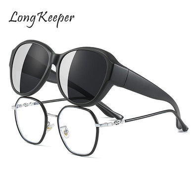 LongKeeper Polarized Fit Over Sunglasses Men Women round Fishing Eyewear Vacation Outdoor Driving Goggles Uv Zonnebril Dames