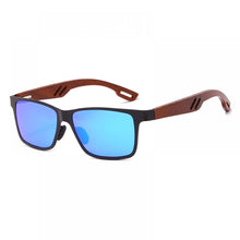 Load image into Gallery viewer, LongKeeper Polarized Square Sunglasses Men Women Rimless Sun Glasses Wood Glasses Wooden Legs Frame Mirror Lens Driving Eyewear