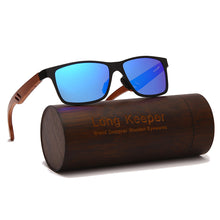 Load image into Gallery viewer, LongKeeper Polarized Square Sunglasses Men Women Rimless Sun Glasses Wood Glasses Wooden Legs Frame Mirror Lens Driving Eyewear