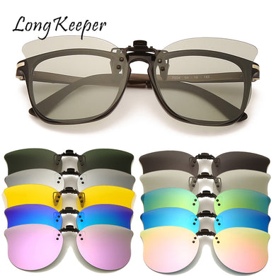 LongKeeper Polarized Sunglasses Men Clip On Sunglasses Eyewear Accessories Photochromic Driving Goggles Women Cat Eye Glasses UV