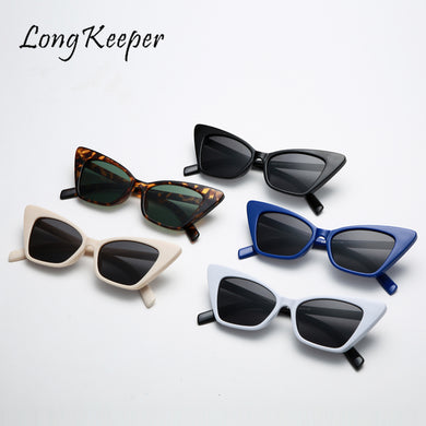 LongKeeper Retro Cat Eye Sunglasses Men Women Brand Designer Sun Glasses For Male Female Vintage Eyewear Trendy Oculos
