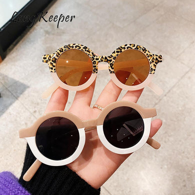 LongKeeper Retro Round Kids Sunglasses Girls Vintage Children Glasses Baby Boys Anti-UV Sun Glasses Double Colors Eyewear UV400