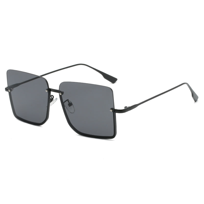 LongKeeper Square Rimless Oversized Sunglasses Half Frame Sun Glasses Women  Brand Retro Eyewear Oculos De Sol