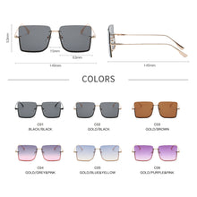 Load image into Gallery viewer, LongKeeper Square Rimless Oversized Sunglasses Half Frame Sun Glasses Women  Brand Retro Eyewear Oculos De Sol