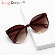 Load image into Gallery viewer, LongKeeper Sunglasses Cat Eye Women Men Sun Glasses Eyewear Eyeglasses Plastic Frame Clear Lens UV400 Shade Fashion Driving New