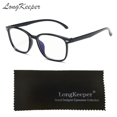 LongKeeper Ultra-light Glasses Frame Men's Square Eyeglasses Black Red Clear Lens Eye Glasses For Women Optical Frame