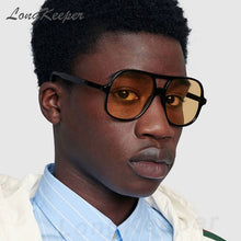 Load image into Gallery viewer, LongKeeper Vintage 70s Pilot Sunglasses Women/Men Classic Big Square Driving Goggle Black Yellow Lens Oculos De Sol Hombre