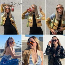 Load image into Gallery viewer, LongKeeper Vintage 70s Pilot Sunglasses Women/Men Classic Big Square Driving Goggle Black Yellow Lens Oculos De Sol Hombre