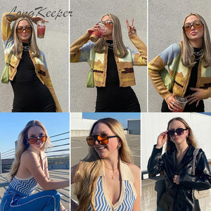 LongKeeper Vintage 70s Pilot Sunglasses Women/Men Classic Big Square Driving Goggle Black Yellow Lens Oculos De Sol Hombre
