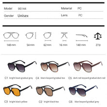 Load image into Gallery viewer, LongKeeper Vintage 70s Pilot Sunglasses Women/Men Classic Big Square Driving Goggle Black Yellow Lens Oculos De Sol Hombre