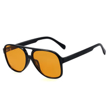 Load image into Gallery viewer, LongKeeper Vintage 70s Pilot Sunglasses Women/Men Classic Big Square Driving Goggle Black Yellow Lens Oculos De Sol Hombre