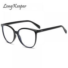 Load image into Gallery viewer, LongKeeper Women Cat Eye Anti Blue Light Glasses Eyewear Frame Blue Light Blocking Computer Glasses Clear Lens Gafas UV