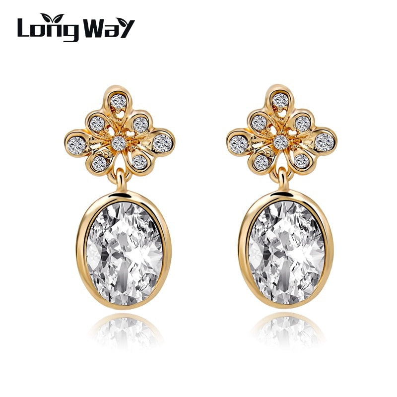 pendientes brinco cute girls fer crystal stud earrings small round gold filled wedding paty earrings for women SER150096