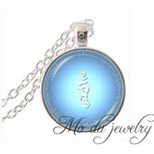 Carica l'immagine nel visualizzatore di Gallery, Lotus Blossom Necklaces Vintage Lection Pendants Ganesha Jewelry Glass Cabochon Pendant Silver Plated Statement Chain Necklace
