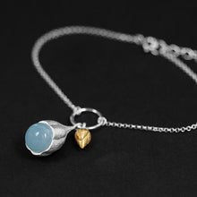 Load image into Gallery viewer, 925 Sterling Silver Bracelets for Women Aquamarine Stone &amp; Flower Fine Jewelry Charms Link Chain Bracelets Bangles