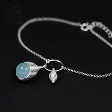 Load image into Gallery viewer, 925 Sterling Silver Bracelets for Women Aquamarine Stone &amp; Flower Fine Jewelry Charms Link Chain Bracelets Bangles