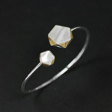 Load image into Gallery viewer, Real 925 Sterling Silver Creative North European Style Geometric Angles Design Fine Jewelry Bangles for Women