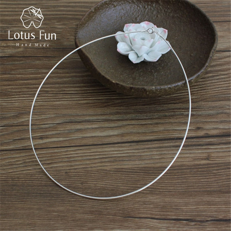 Real 925 Sterling Silver Handmade Fine Jewelry Fashion Choker Necklace Chain for Women Collier Femme Acessorios