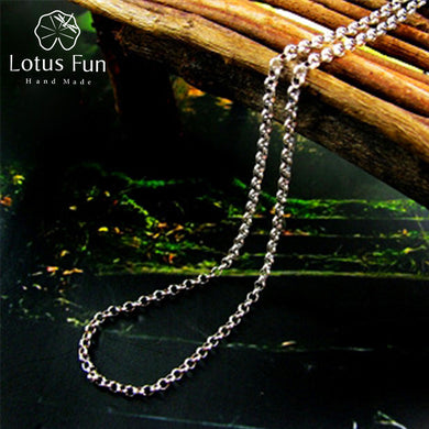 Real 925 Sterling Silver Handmade Fine Jewelry Long Necklace Chain without Pendant Acessorios for Women Collier