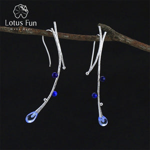 Real 925 Sterling Silver Natural Creative Handmade Fine Jewelry Ethnic Tree Branch Dangle Earrings for Women Brincos