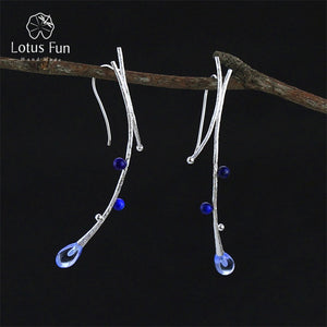 Real 925 Sterling Silver Natural Creative Handmade Fine Jewelry Ethnic Tree Branch Dangle Earrings for Women Brincos