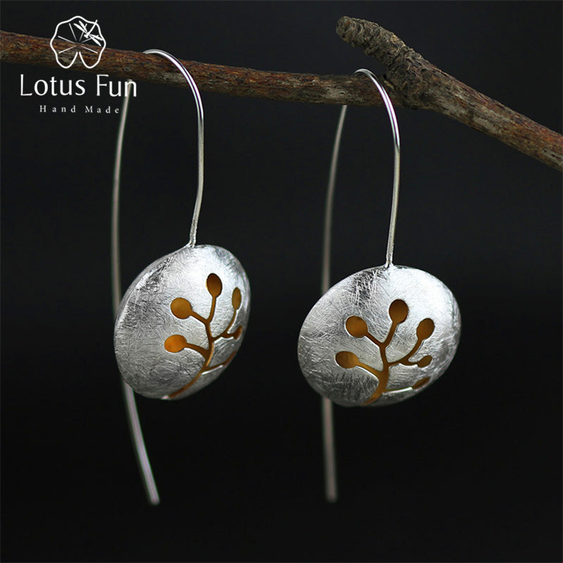 Real 925 Sterling Silver Natural Creative Handmade Fine Jewelry Passionate Cranberry Drop Earrings for Women Brincos