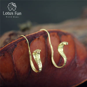 Real 925 Sterling Silver Natural Creative Handmade Fine Jewelry Vintage Snakes Drop Earrings for Women Brincos