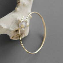 Load image into Gallery viewer, Real 925 Sterling Silver Natural Crystal Handmade Designer Fine Jewelry Fresh Bell Orchid Flower Bangle for Women