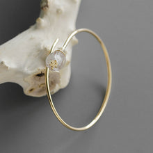 Load image into Gallery viewer, Real 925 Sterling Silver Natural Crystal Handmade Designer Fine Jewelry Fresh Bell Orchid Flower Bangle for Women