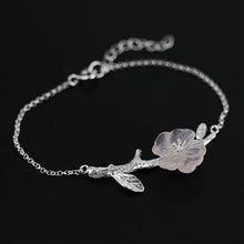 Load image into Gallery viewer, Real 925 Sterling Silver Natural Crystal Handmade Fine Jewelry Creative Flower in the Rain Design Bracelet for Women
