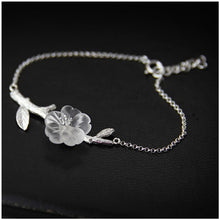 Load image into Gallery viewer, Real 925 Sterling Silver Natural Crystal Handmade Fine Jewelry Creative Flower in the Rain Design Bracelet for Women
