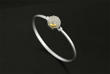Carica l'immagine nel visualizzatore di Gallery, Vero e proprio argento sterling 925 cristallo naturale fatto a mano gioielleria raffinata bella pianta che germoglia braccialetto per le donne 
