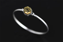 Carica l'immagine nel visualizzatore di Gallery, Vero e proprio argento sterling 925 cristallo naturale fatto a mano gioielleria raffinata bella pianta che germoglia braccialetto per le donne 