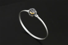 Carica l'immagine nel visualizzatore di Gallery, Vero e proprio argento sterling 925 cristallo naturale fatto a mano gioielleria raffinata bella pianta che germoglia braccialetto per le donne 