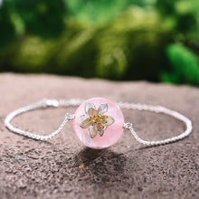 Load image into Gallery viewer, Real 925 Sterling Silver Natural Stones Creative Handmade Fine Jewelry Lotus Whispers Bracelet for Women Brincos