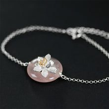 Load image into Gallery viewer, Real 925 Sterling Silver Natural Stones Creative Handmade Fine Jewelry Lotus Whispers Bracelet for Women Brincos
