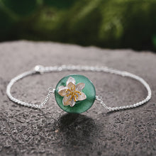 Load image into Gallery viewer, Real 925 Sterling Silver Natural Stones Creative Handmade Fine Jewelry Lotus Whispers Bracelet for Women Brincos