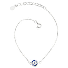 Load image into Gallery viewer, 925 sterling silver blue zircon Turkey eye evil bracelets exquisite elegant wild bracelets for women fashion jewelry