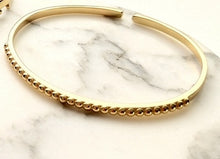 Load image into Gallery viewer, 925 sterling silver side bead open bangle gold fashion Industrial wind design original bangles for women fine jewelry