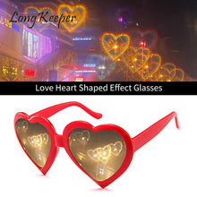 Load image into Gallery viewer, Love Heart Shape Sunglasses Women Kids Heart Glasses Girls Special Effect Light Change Love Heart Lens Color Sunglasses Oculos