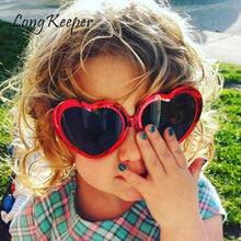 Load image into Gallery viewer, Love Heart Shape Sunglasses Women Kids Heart Glasses Girls Special Effect Light Change Love Heart Lens Color Sunglasses Oculos